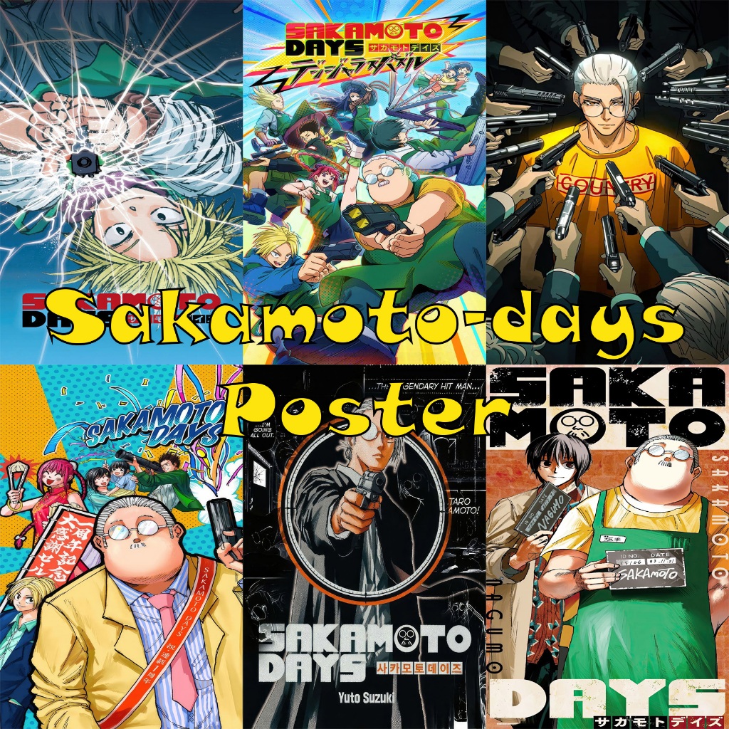 (POSTER Khổ Lớn) Anime Sakamoto days-Áp Phích dán tường Sakamoto days có keo sẵn