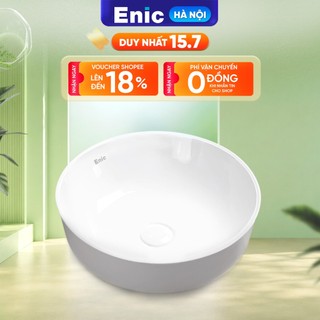 Lavabo để bàn Enic S2, S4  chậu rửa mặt chất liệu sứ phủ men kháng khuẩn, cứng, chịu nhiệt cao(chưa bao gồm siphon và vò