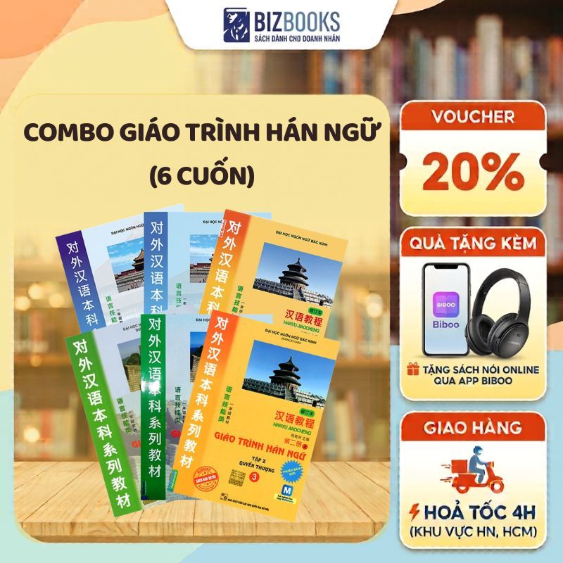 Sách Combo Giáo Trình Hán Ngữ 6 Quyển Luyện Thi HSK Học Tiếng Trung Từ Cơ Bản Tới Nâng Cao MCBooks