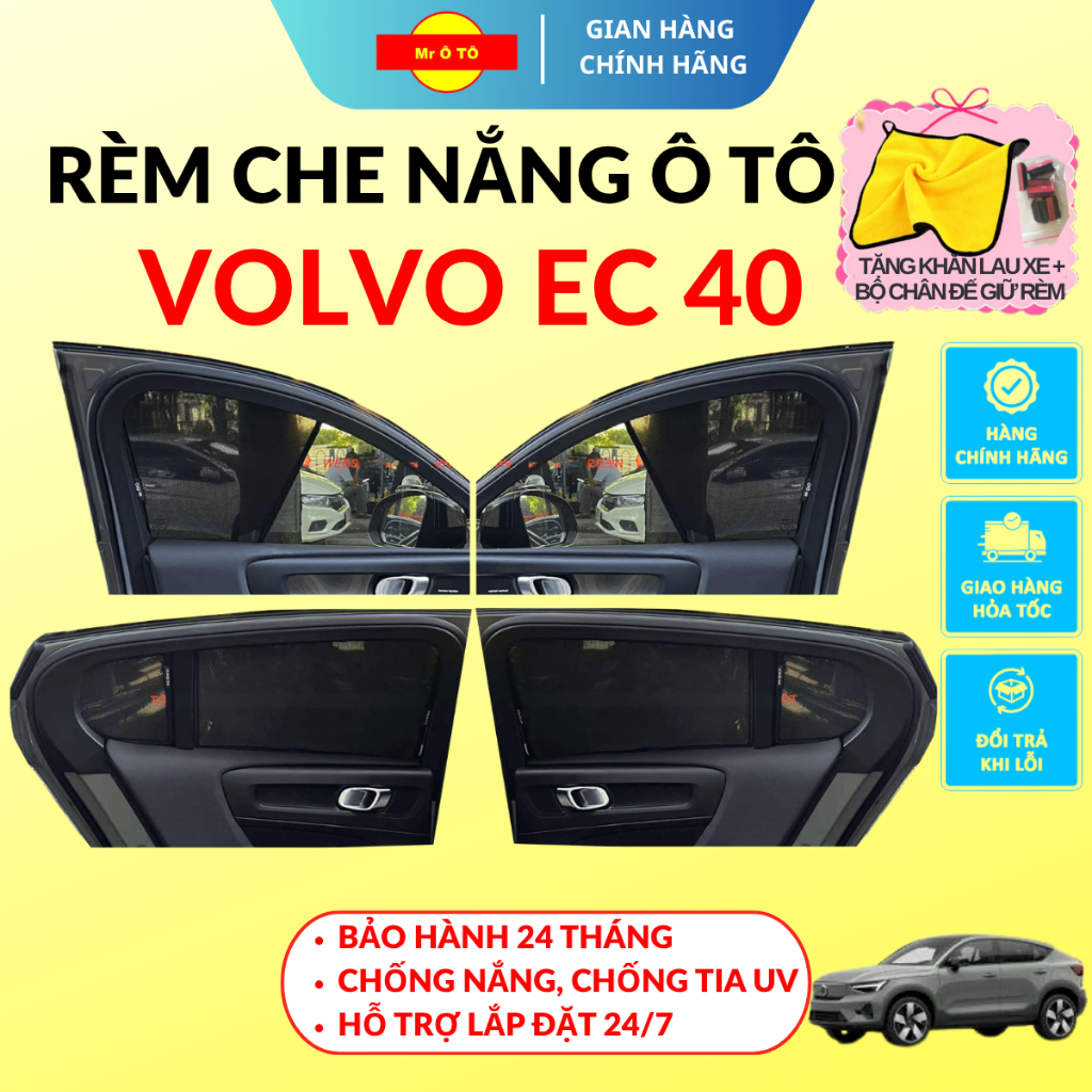 Rèm che nắng ô tô VOLVO EC40 – Chống UV, cách nhiệt, dễ lắp, chuẩn form xe – Mr Ô TÔ, bảo hành 2 năm