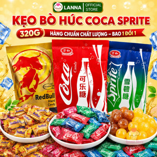 【GÓI 320G】Kẹo Ngậm Mix Vị Sting Bò Húc Coca Sprite Fast Charging Kẹo Tăng Lực Vị Nước Ngọt