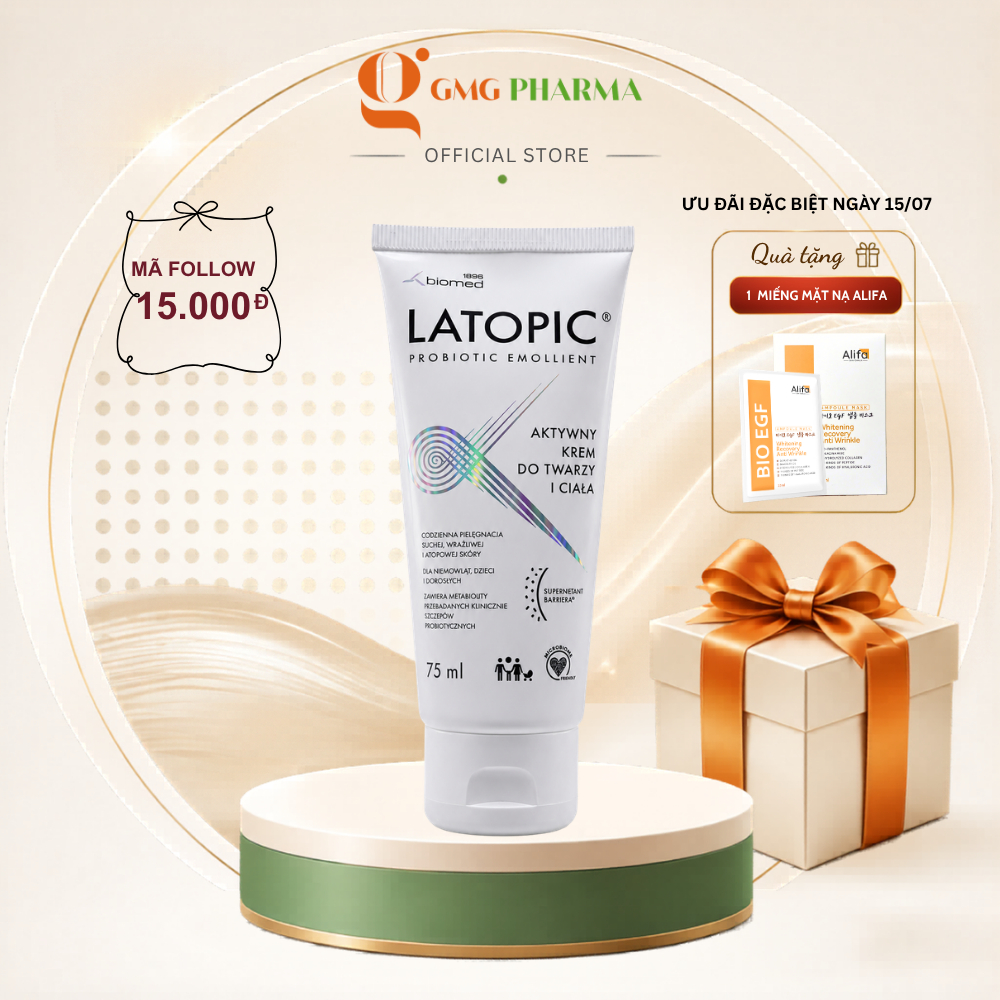 Kem Dưỡng Ẩm LATOPIC Probiotic Emollient Active Face & Body Cream 75ml