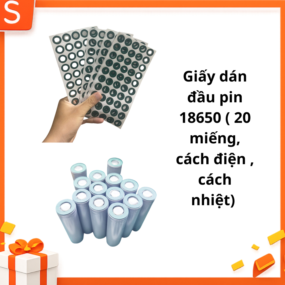 Combo 20 giấy dán bảo vệ đầu cell pin 18650 cách điện cách nhiệt chuyên dụng
