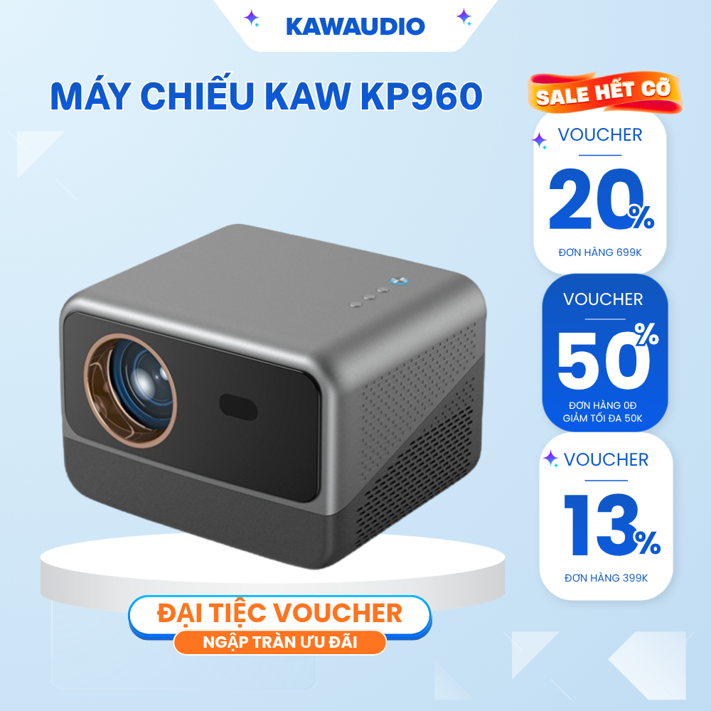 Máy Chiếu KAW KP960 Độ Phân Giải Cao Hỗ Trợ 4K, LED Siêu Bền, Siêu Nét Xem Phim, Bảo Hành 24T