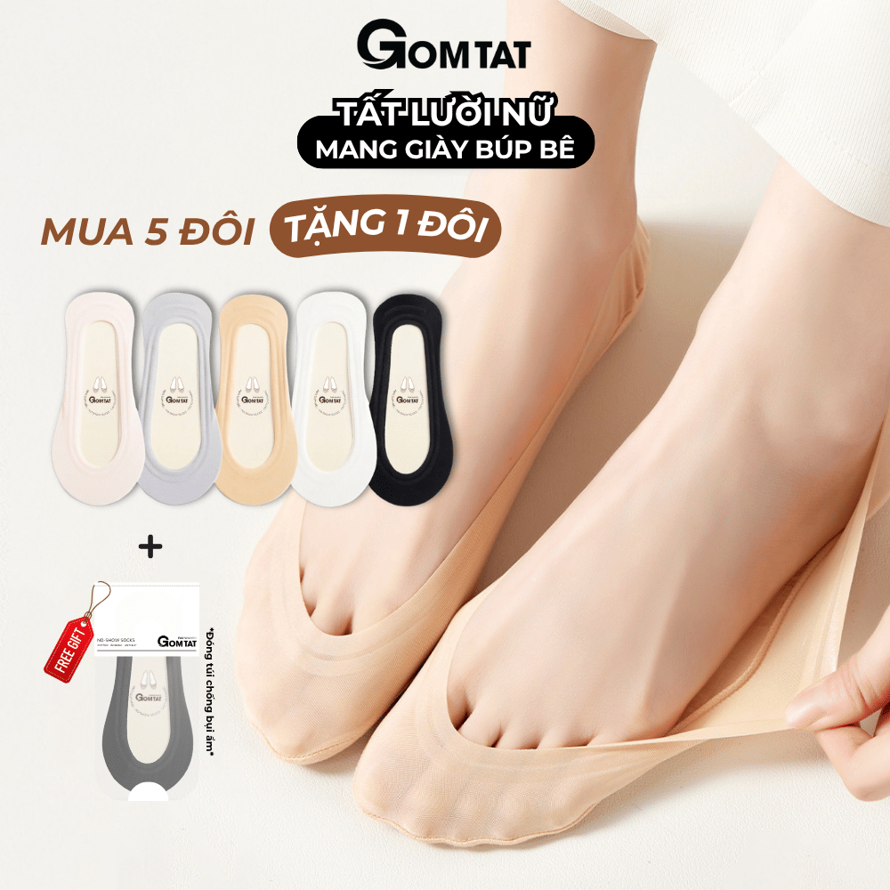 Tất mang giày búp bê tàng hình GOMTAT, vớ hài nữ chống tuột đi giày lười…