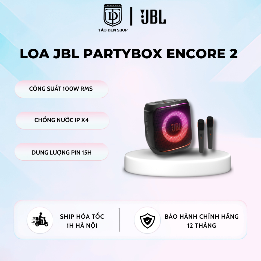 Loa Bluetooth JBL PartyBox Encore 2 Kèm 2 Mic - Chính Hãng - Bảo Hành 12 Tháng, Giá Cực Tốt
