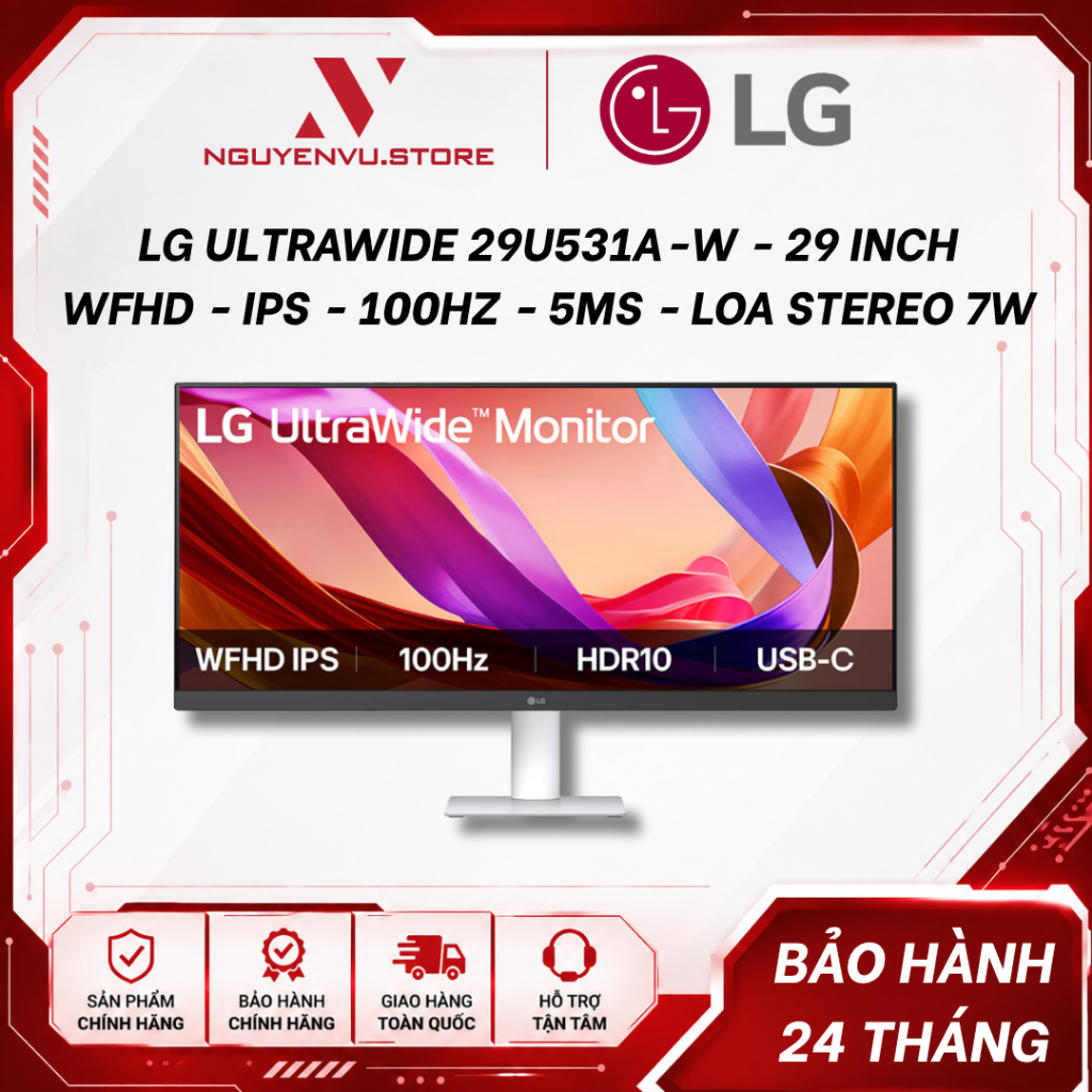 Màn hình LG UltraWide 29U531A-W - 29 Inch, WFHD, IPS, 100Hz, 5ms, Loa Stereo 7W - Hàng chính hãng