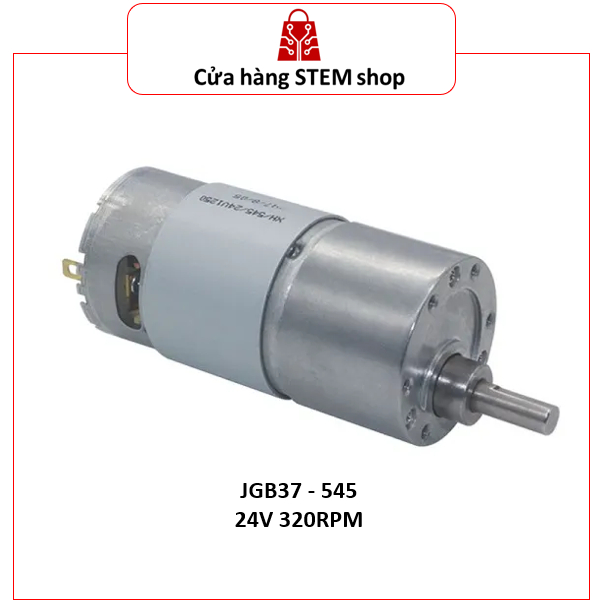 Động Cơ Giảm Tốc JGB37-555 JGB37-545 | Motor Hộp Số DC 12V 24V Trục 6mm Lực Mạnh Cho Robot DIY