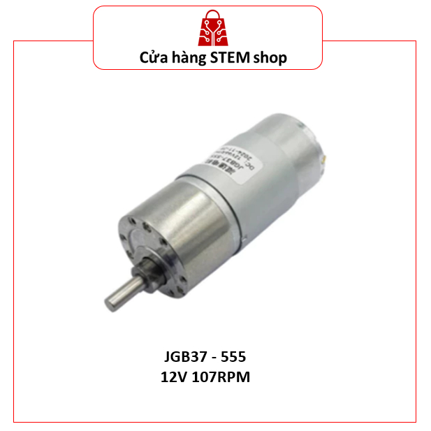 Động Cơ Giảm Tốc JGB37-555 JGB37-545 | Motor Hộp Số DC 12V 24V Trục 6mm Lực Mạnh Cho Robot DIY