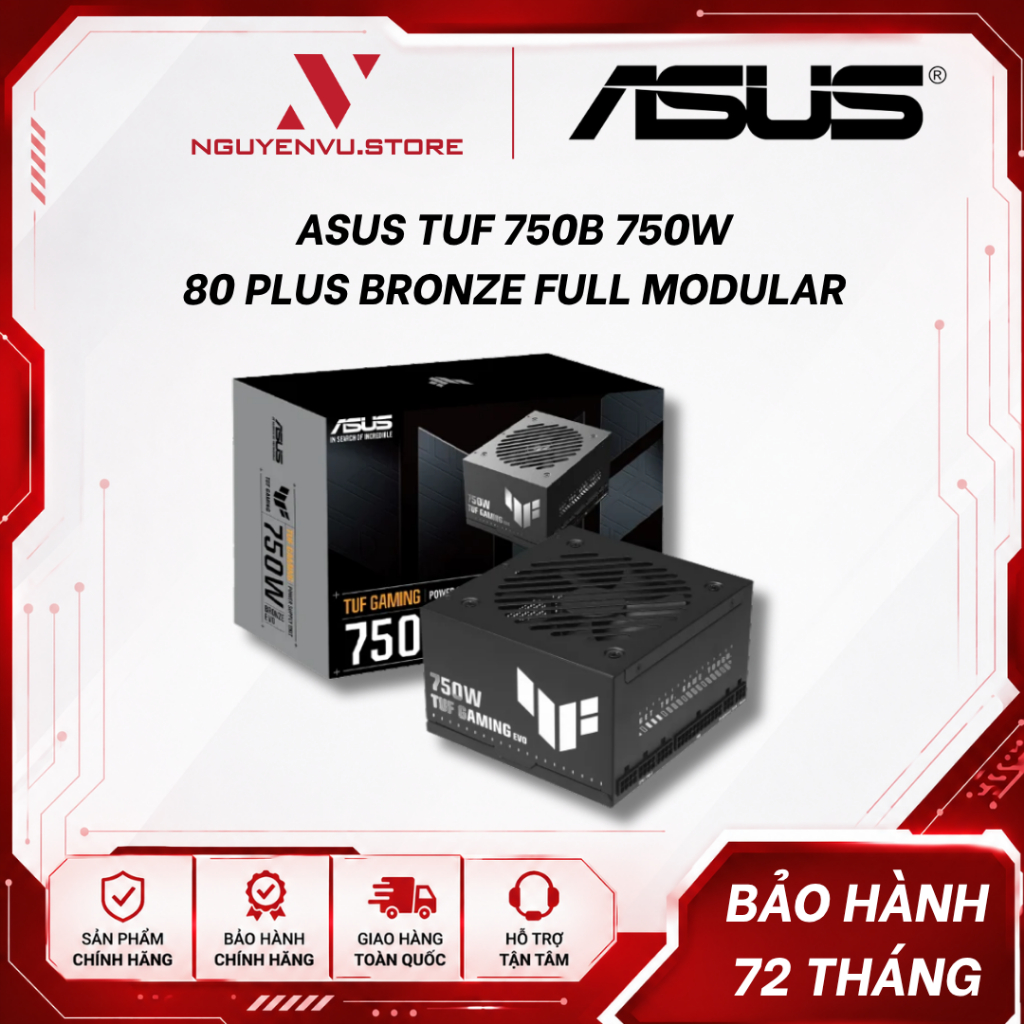 Nguồn máy tính ASUS Prime 650W Bronze, Prime 750W Bronze, 80 Plus Bronze, Non Modular - Hàng chính h