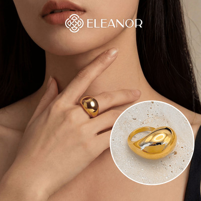 Nhẫn titan nữ Eleanor Accessories nhẫn trơn size lớn phong cách cá tính phụ kiện trang sức 12240