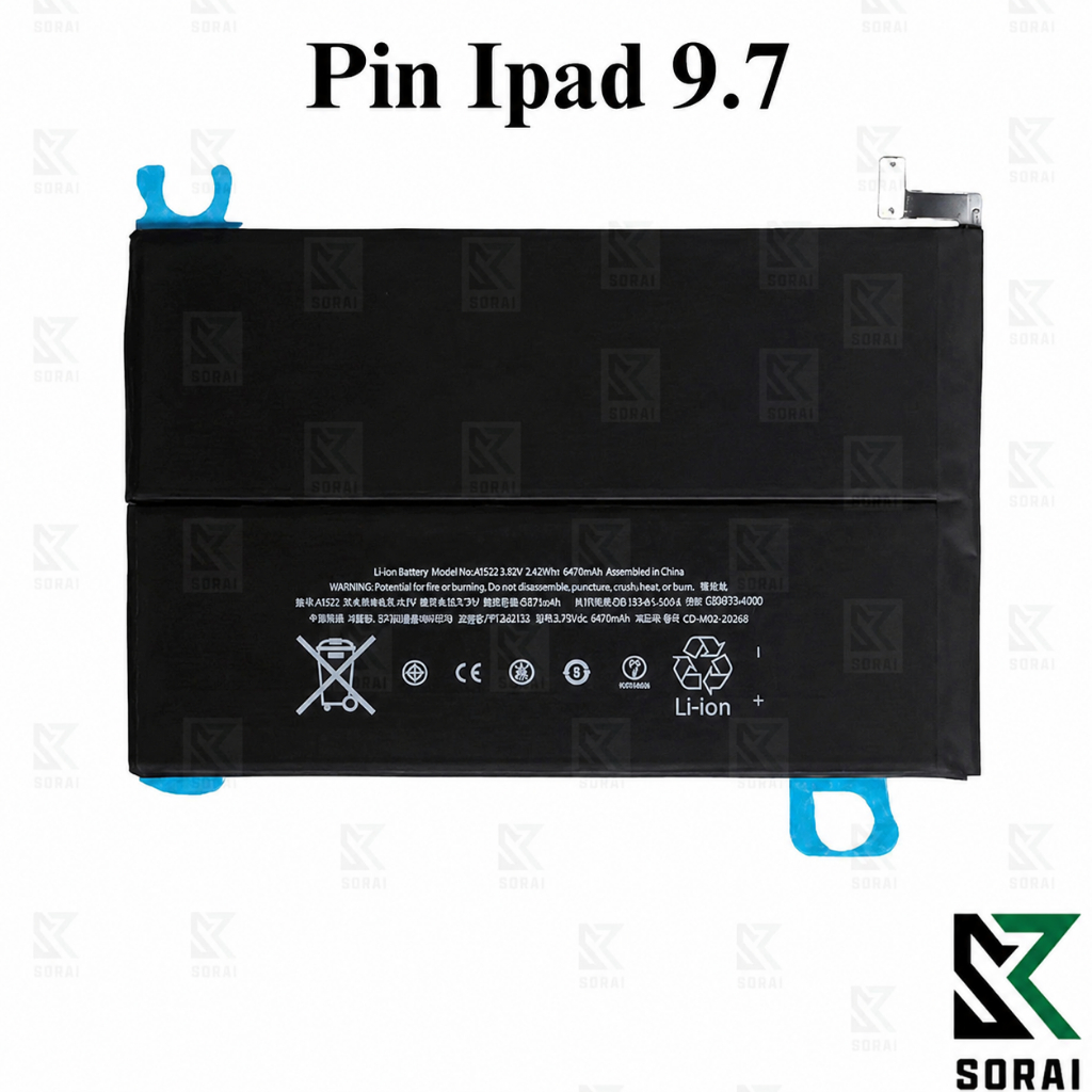 Pin Ipad pro 9.7 A1675,A1674, A1664,A1673 dung lượng 7306 mah bảo hành 12 tháng
