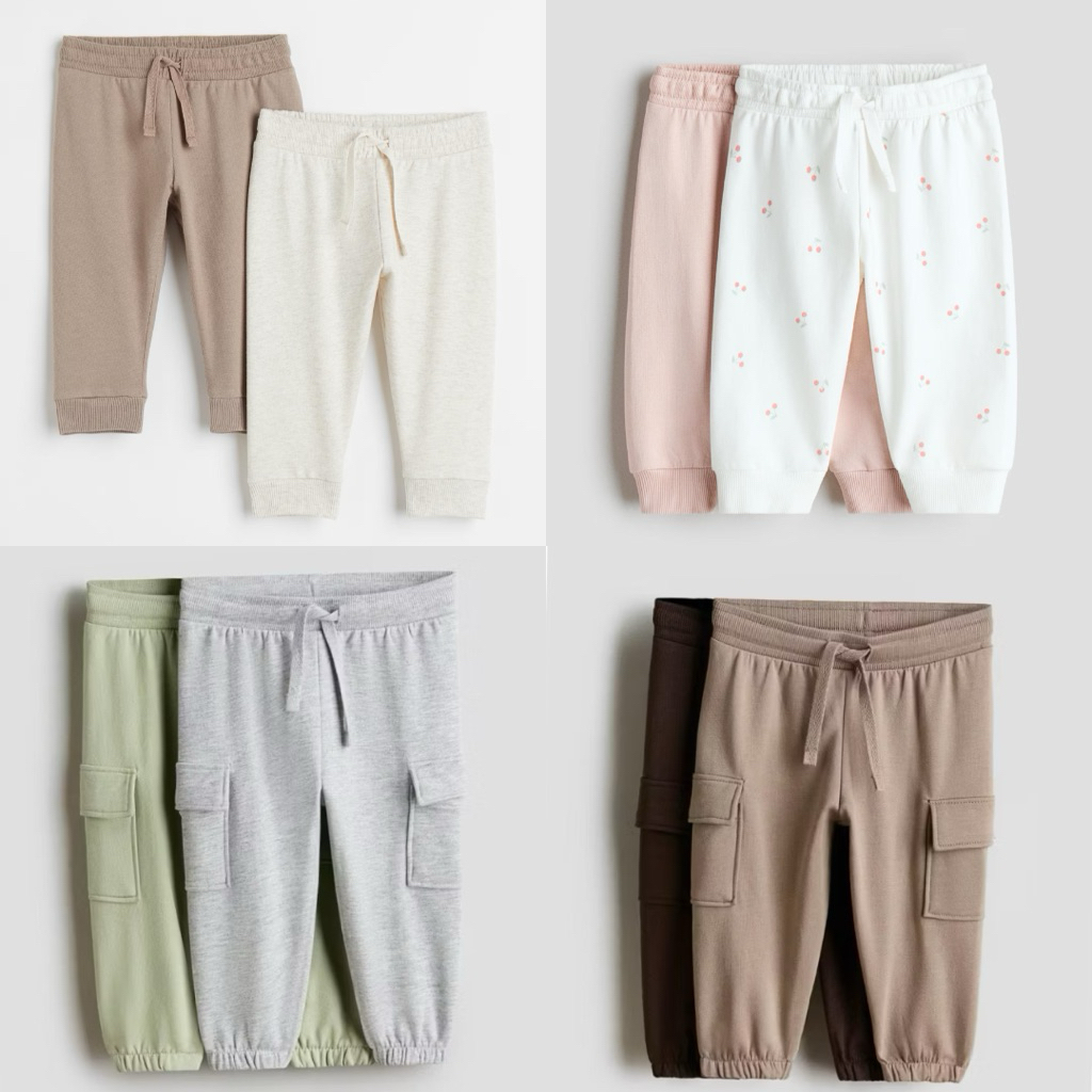 Set 2 Quần Jogger Cargo Túi Hộp/ Quần dài bé sơ sinh HM Cao Cấp Vải Đẹp Đứng Dáng- HM044
