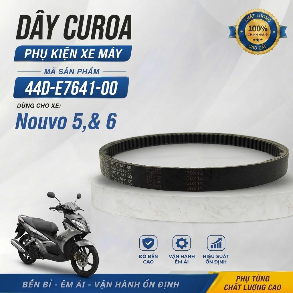 Dây Curoa Xe Máy Nouvo 5 & Nouvo 6 – Mã 44D-E7641-00 (Hàng Cao Cấp)