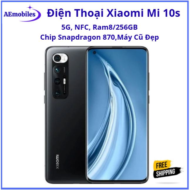 Smart Phone Xiaomi Mi 10S 5G RAM 8/256 Snapdragon 870, AMOLED 90Hz,NFC, Máy Cũ Đẹp