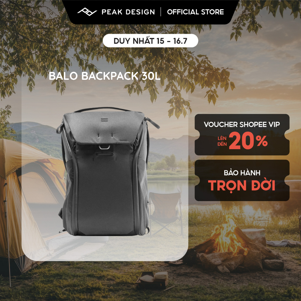 Balo đa năng Peak Design Everyday Backpack 30L V3 - Đựng máy ảnh, du lịch, chống nước, bảo hành trọn