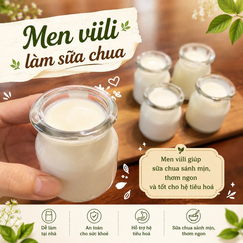 Men viili short- làm sữa chua (làm các loại sữa)