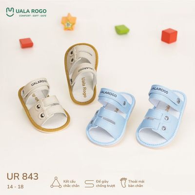 Dép bé trai bé gái tập đi Ualarogo sandal đế cao su chống trượt xăng đan quai dán điều chỉnh rộng chật 5681