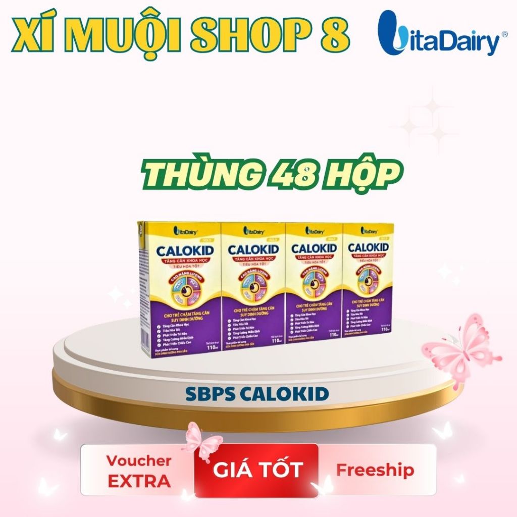 Sữa uống dinh dưỡng Calokid 110ml/180ml ( thùng 48 hộp ) - Vitadairy - Hàng Chính Hãng