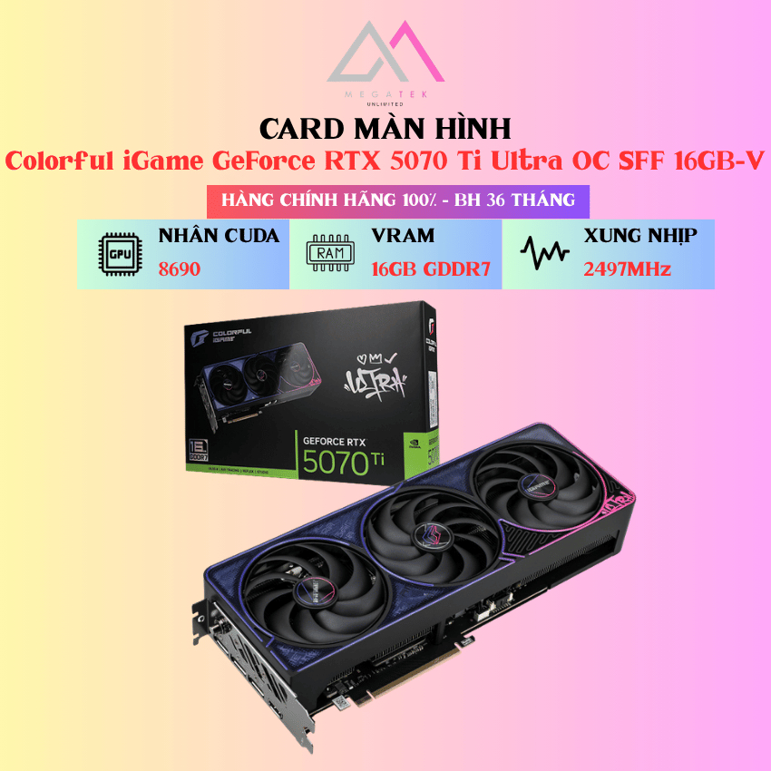 Card Màn Hình Colorful iGame GeForce RTX 5070 Ti Ultra OC SFF 16GB-V - Hàng chính hãng - BH 36TH