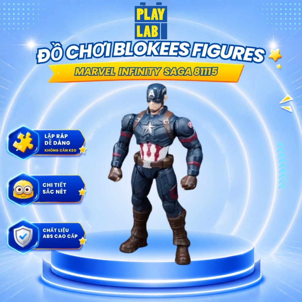 Đồ chơi Blokees Figures – Marvel Infinity SAGA 81115 -Marvel Heros – Championclass (CC03) Captain Am