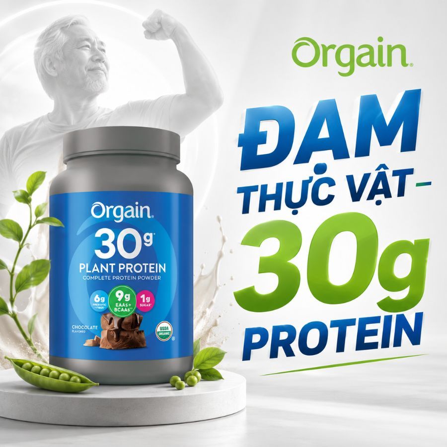 Bột Đạm Thực Vật Orgain 30g Plant Protein Powder - Complete Vegan Protein Powder, 2 Lbs (912 Gams)