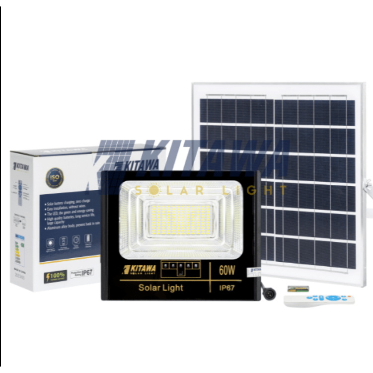 Đèn Pha Năng Lượng Mặt Trời KITAWA DP160 60W IP67 Chính Hãng Chống Nước Siêu Sáng Tự Động Bật/Tắt
