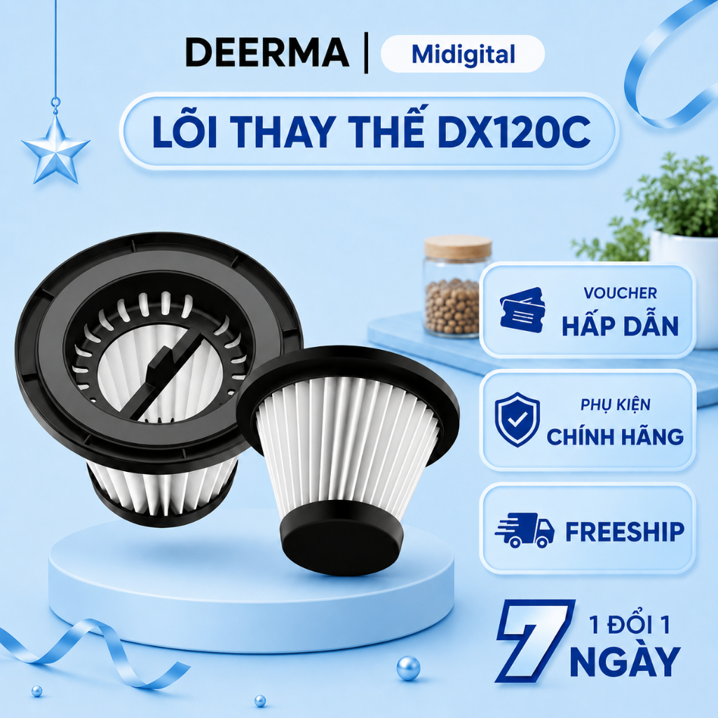 Bộ lõi lọc cho máy hút bụi Deerma DX118C/DX115C/DX120C Hàng nhập khẩu chính hãng