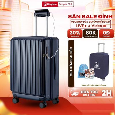 Vali kéo du lịch cao cấp có ngăn nới rộng Kingsun K005 Size20/24/28, Bảo hành 5 năm