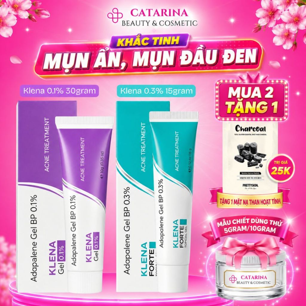 Klena Forte 0.1% 30gram | Klena Forte 0.3% 15gram | Hỗ trợ giảm mụn ẩn, mụn đầu đen, sợi bã nhờn