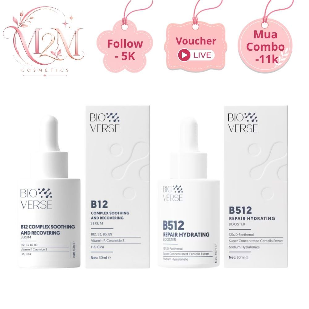 Tinh chất Bioverse B12, B512 phục hồi, giảm kích ứng, giảm đỏ.