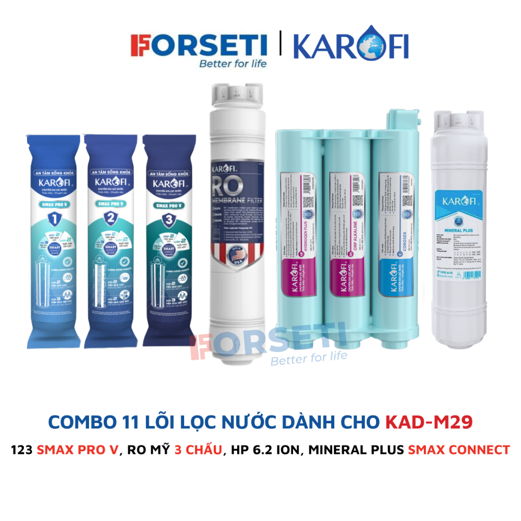 Bộ 11 lõi lọc nước Karofi SMART CONNECT dành cho model KAD-M29, KAQ-D20,KAD-D66S PRO,...