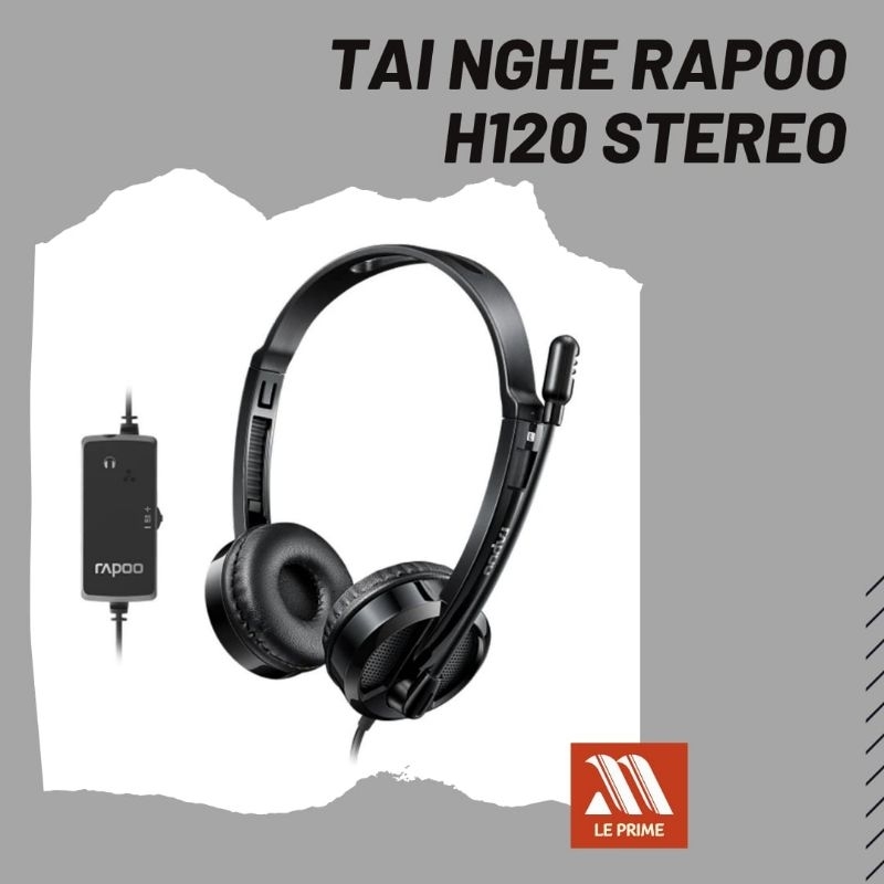 Tai nghe Rapoo H120 Stereo (Màu Đen) – Hàng mới 100%, bảo hành 12 tháng.