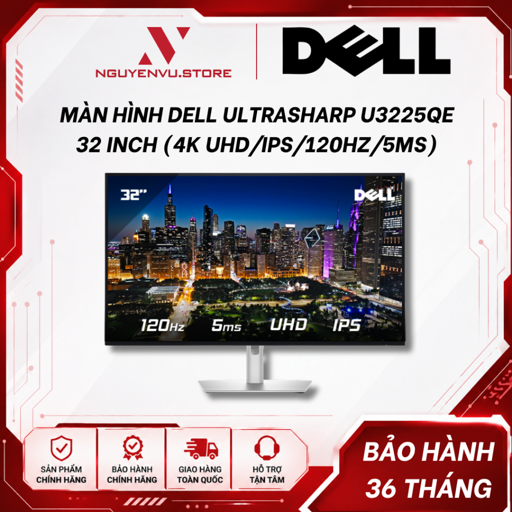 Màn hình Dell UltraSharp U3225QE 32 inch (4K UHD/IPS/120Hz/5ms) - Hàng chính hãng