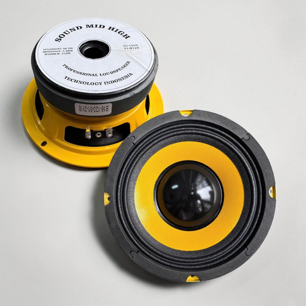 CỦ LOA BASS 16CM COIL 51 – TỪ 120 – MÀNG VÀNG MŨI ĐEN SƠN BÓNG CAO CẤP ( GIÁ 1 CÁI )