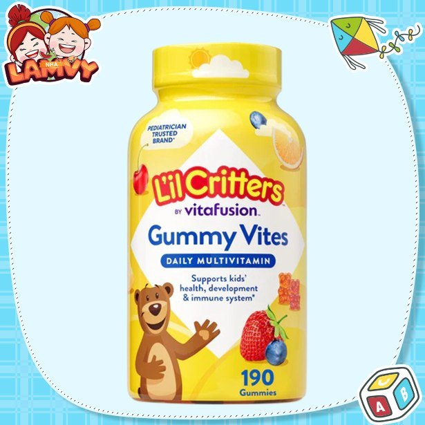 NHALAMVY - [DATE 6/2027] Kẹo Dẻo Bổ Sung Vitamin L'il Critter Gummy Vites 190 Viên