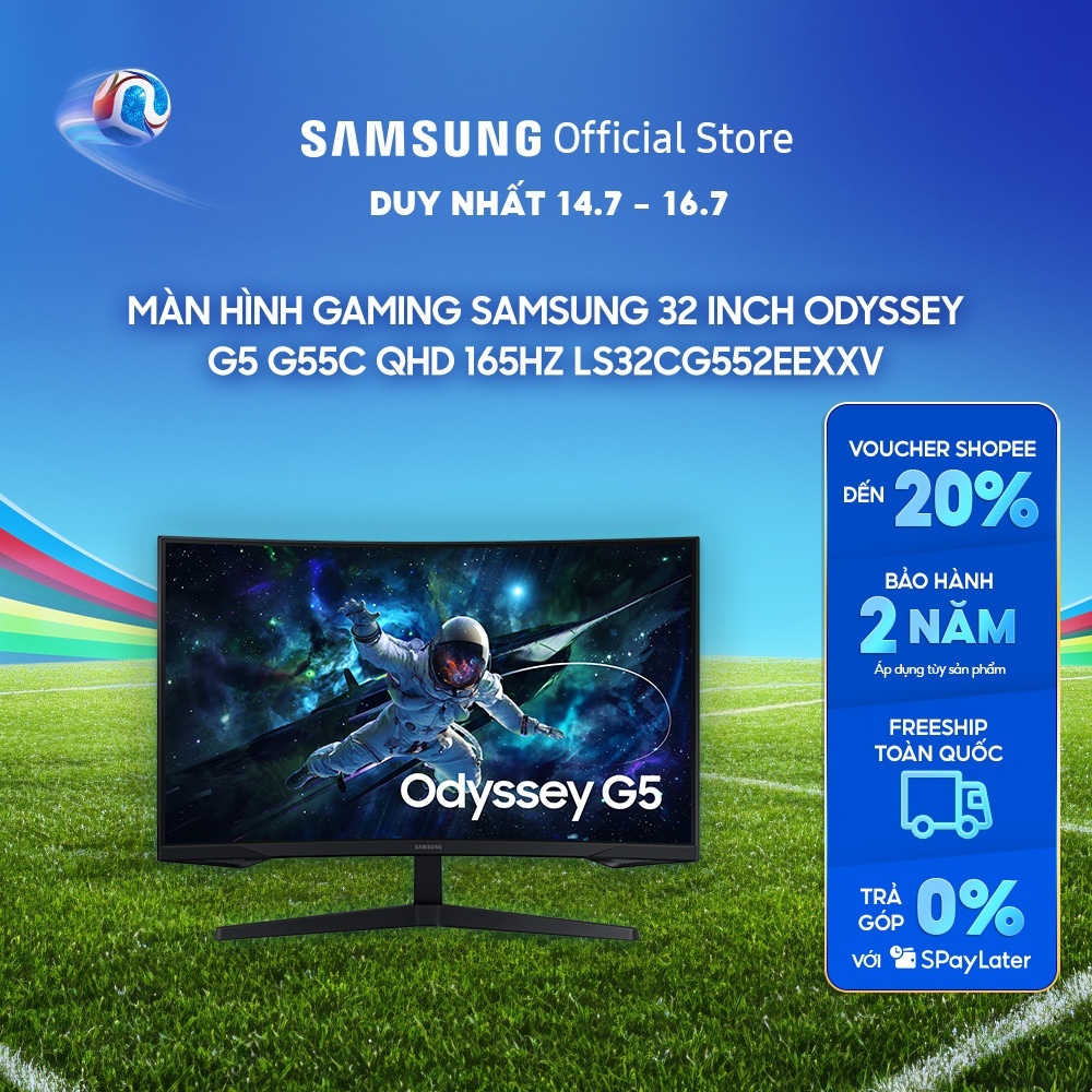 [FREE SHIP] Màn hình Gaming Samsung 32 inch Odyssey G5 G55C QHD 165Hz LS32CG552EEXXV