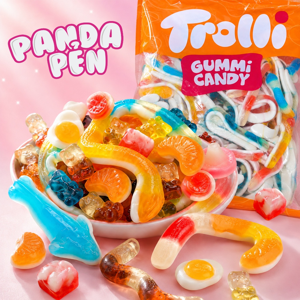 Hũ Kẹo Dẻo Đức 600gr Mix 40 Vị - Ăn Vặt Panda Pẻn Kẹo Dẻo Nhập Khẩu, Kẹo Không Chảy Nước