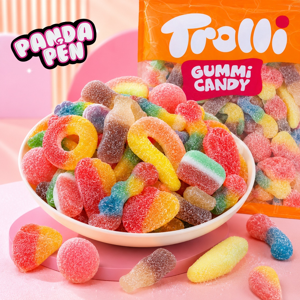 Kẹo Dẻo Đức Trolli Mix Full Bọc Đường, Ăn Vặt Panda Pẻn, Kẹo Dẻo Thương Hiệu Đức