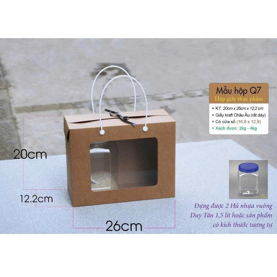 Combo 20 cái - Hộp giấy đựng bánh mứt ,Thực phẩm KHANG BOX– khô gà, 2 hủ nhựa 1,5 lít, 2kg = Hộp Q7
