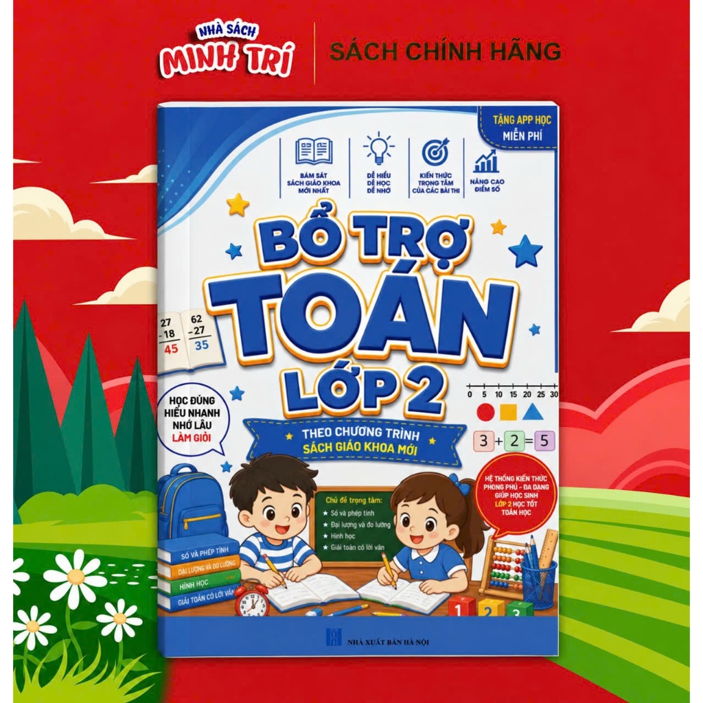 Sách - MTBook Bổ Trợ Toán Lớp 2 Bám Sát SGK Mới, Củng Cố Kiến Thức, Luyện Bài Tập, Tự Học Tại Nhà
