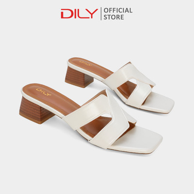 Dép guốc DILY thiết kế quai chữ X trẻ trung, gót vuông vân gỗ cao 4cm DL0665