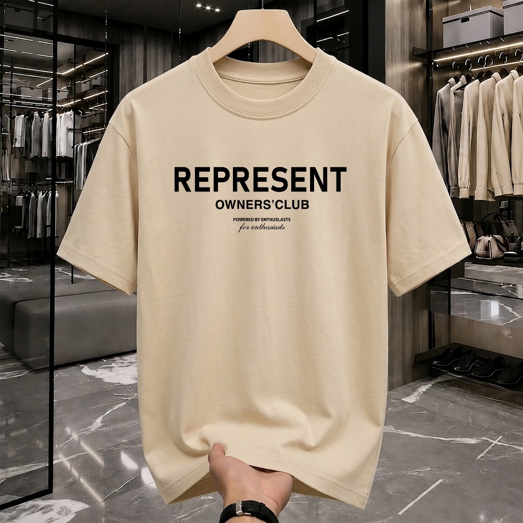 Áo Thun Nam Nữ Oversize In Chữ REPRESENT OWNER'S CLUB Phong Cách Basic Streetwear