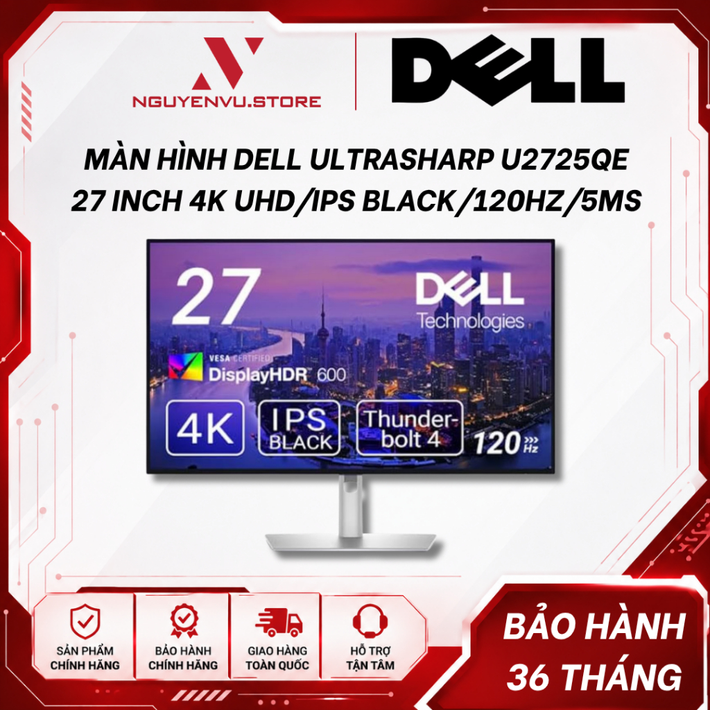 Màn hình DELL UltraSharp U2725QE 27inch (4K UHD/IPS Black/120hz/5ms/Delta E <1.5) - Hàng chính hãng