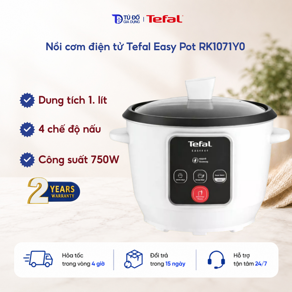 Nồi cơm điện tử Tefal Easy Pot RK1071Y0 - 1.8L - Bảo hành chính hãng 2 năm trên toàn quốc