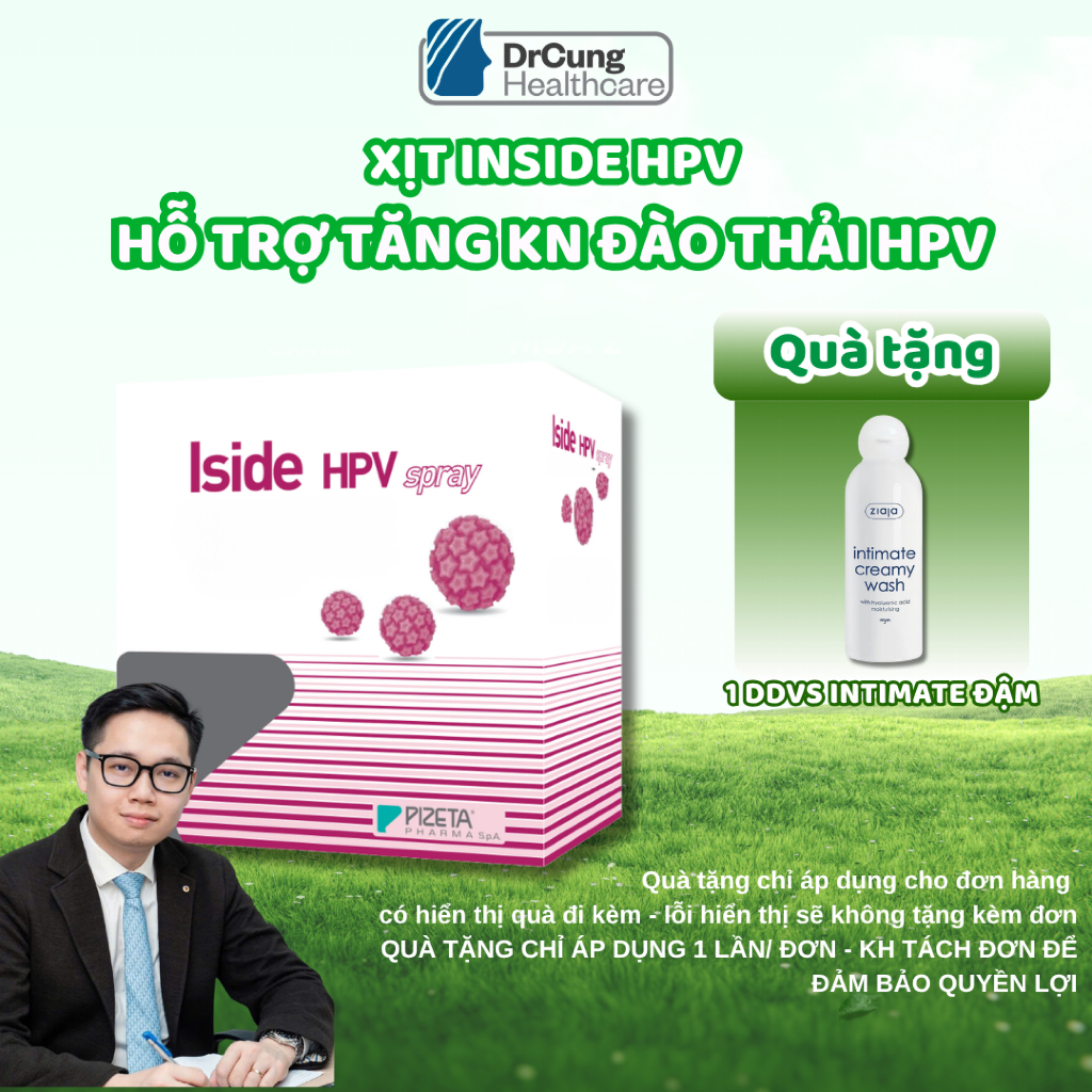 Gel Xịt Iside HPV - Phòng Ngừa Và Hỗ Trợ Các Tổn Thương Do HPV Gây Ra (1 Bình Xịt và 14 Vòi Xịt)