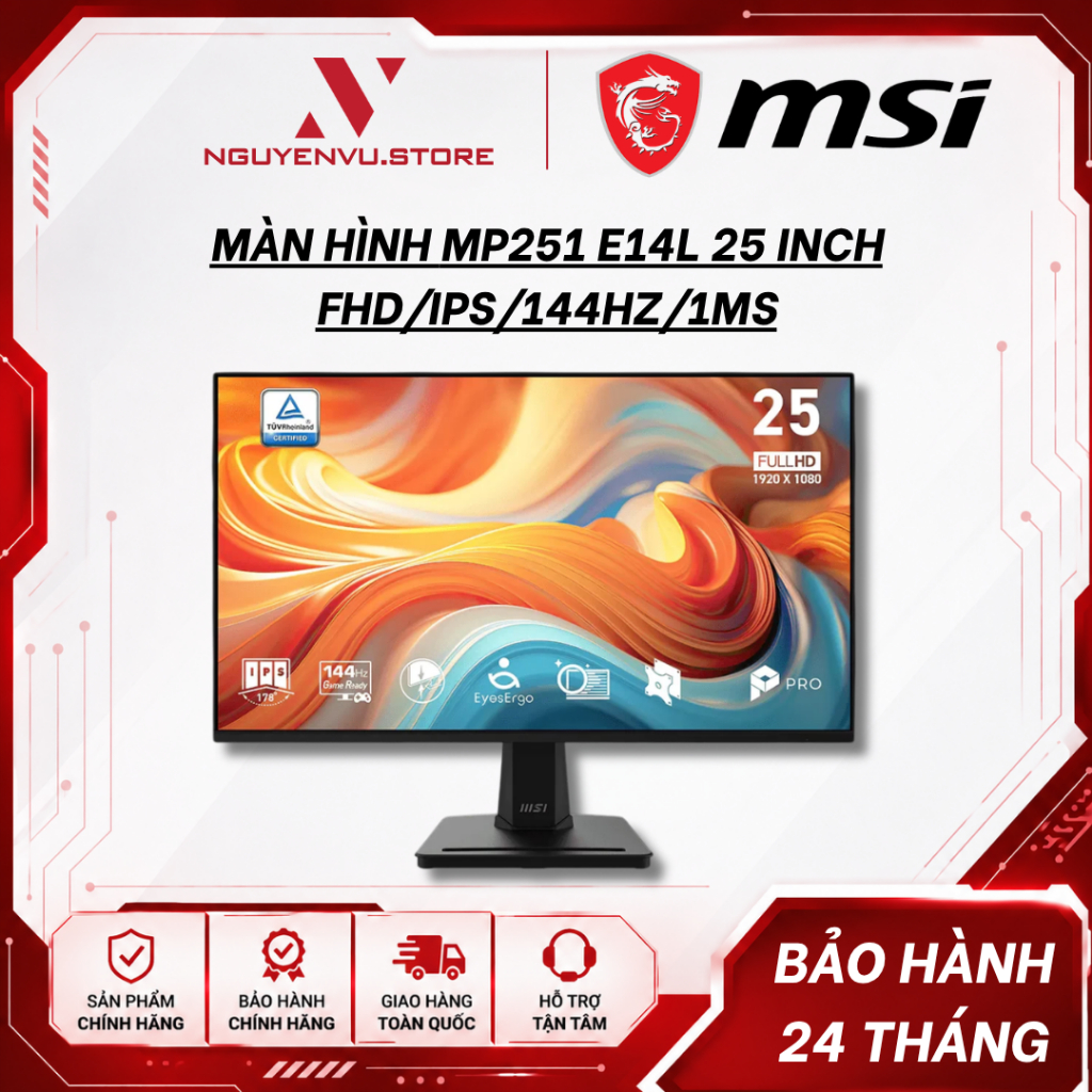 Màn Hình MSI PRO MP251 E2 / MP251W E2 24.5 inch ( FHD/IPS/120Hz/1ms ) / MP251 E14L 25 Inch (FHD/IPS/