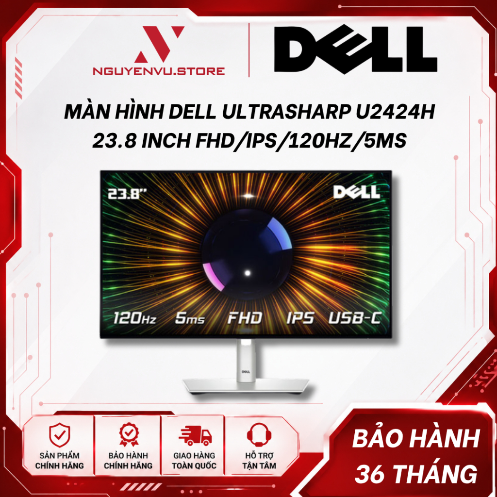 Màn Hình Dell Ultrasharp U2424H 23.8 inch ( FHD/IPS/120Hz/5ms ) - Hàng Chính Hãng