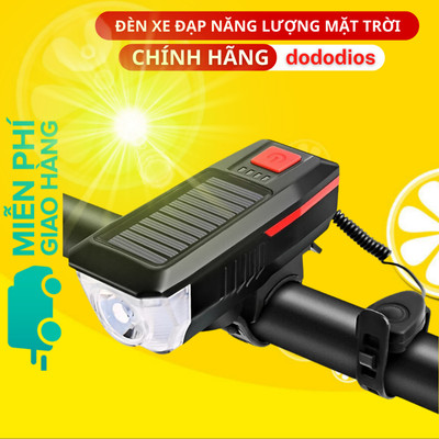 Đèn Xe Đạp Sạc Bằng Năng Lượng Mặt Trời - Usb Đèn Xe Đạp Có Chuông Còi, Đèn Pin Xe Đạp Chống Nước Có 3 Chế Độ Sáng