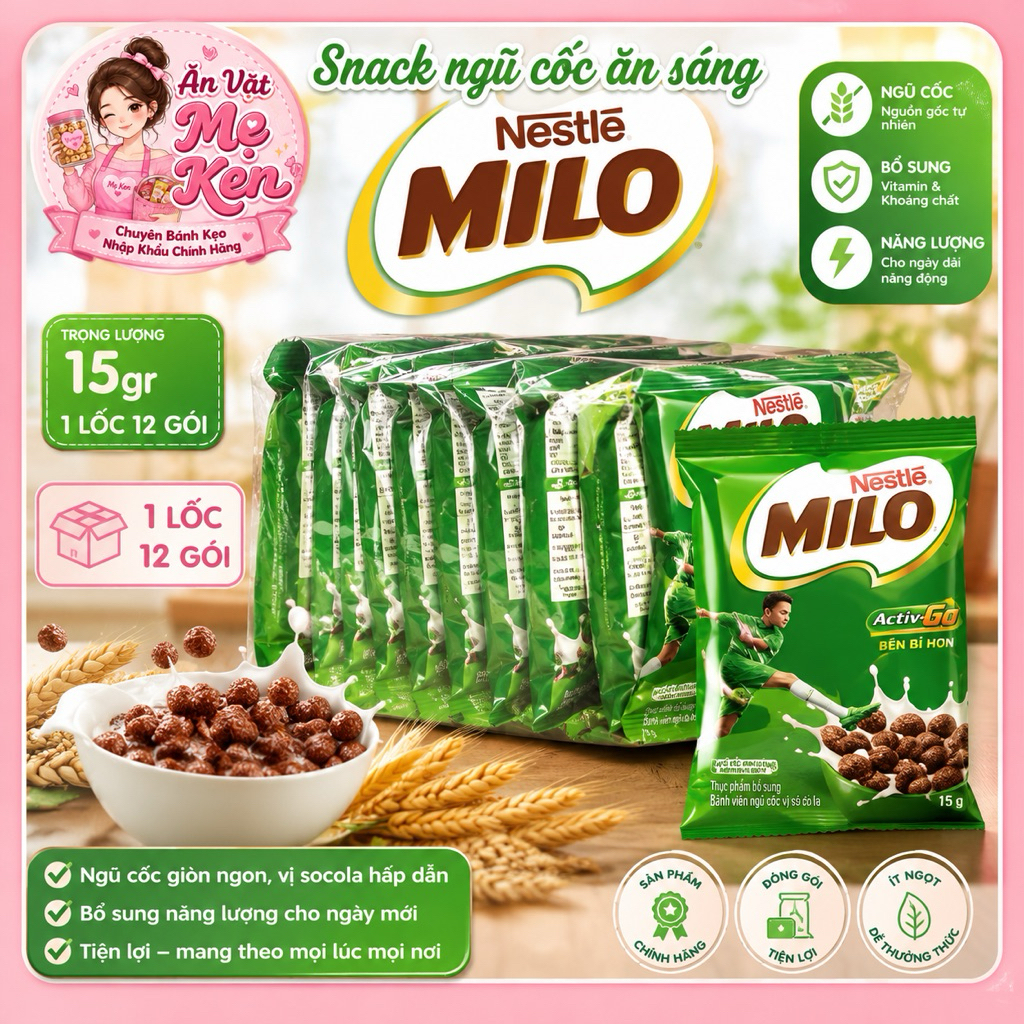 Snack bim bim Milo Nestle Thái Lan 1 lốc 12 gói